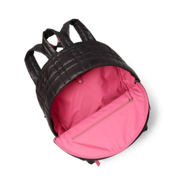 Kate Spade NY Softwear Quilted Nylon Medium Backpack Laptop Bag Black Pink NWT main image 10